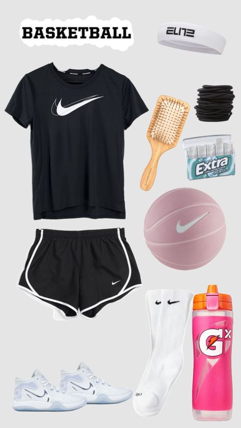 Traning Outfit, Basketball Girls Outfits, Sporty Girl Aesthetic, Basketball Fits, Basketball Game Outfit Women, Basketball Vibes, Basketball Outfits, Basketball Pictures Poses, Sports Day Outfit