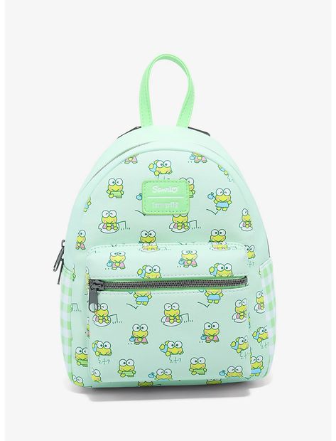 Loungefly Keroppi Gingham Mini Backpack Frog Character, Sleeping Beauty Fairies, Plaid Bag, Sanrio Bag, Sanrio Keroppi, Loungefly Bag, Disney Sleeping Beauty, Sanrio Characters, Cute Bags