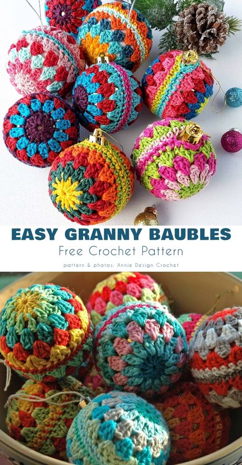 The Best Christmas Baubles Free Crochet Patterns Crochet Bauble Pattern, Granny Christmas, Crochet Christmas Ornaments Free, Crochet Ornament Patterns, Crochet Tree, Crochet Ball, Crochet Xmas, Crochet Ornaments, Holiday Crochet