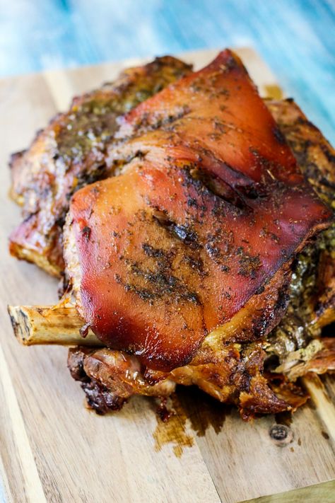 Pernil Instant Pot, Instant Pot Pernil, Cuban Pernil Recipe, Portugese Recipe, Bone In Pork Roast, Pernil Recipe, Puerto Rican Pernil, Pork Leg Roast, Pork Adobo Recipe