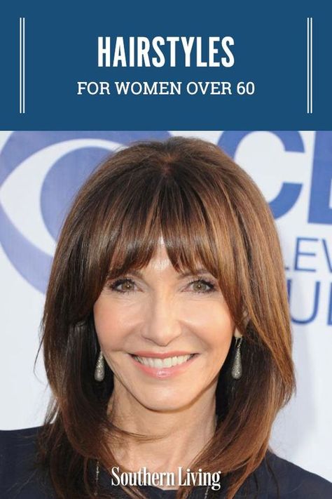 Bangs For Fine Hair Over 50, Medium Length Hair With Bangs Fine Hair, Medium Length Haircut Oval Face Bangs, Off Center Bangs, Shoulder Length Hairstyles For Women Over 50 Bangs, Layered Bangs Hairstyles Medium, Hairstyles For Medium Length Hair With Bangs Over 50, Hair Styles Mid Length Layers, Chin Framing Layers