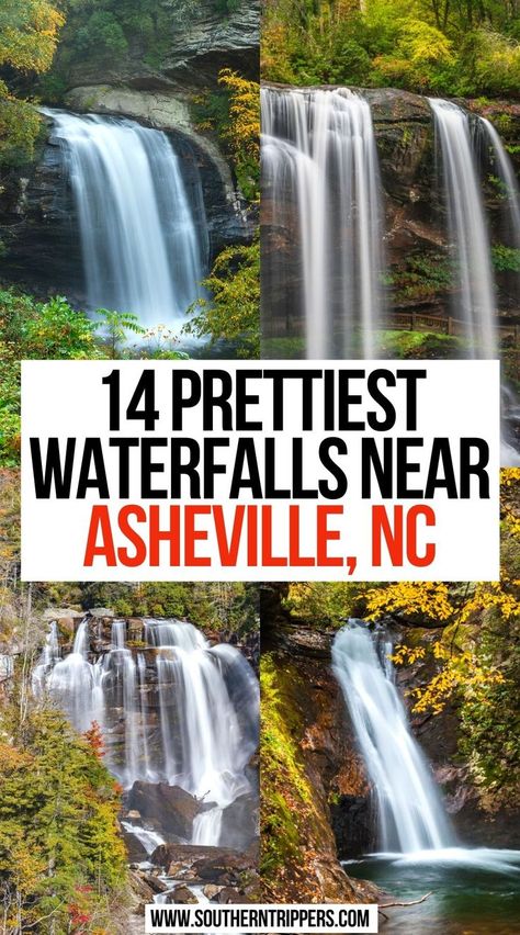 Prettiest Waterfalls Near Asheville, NC Asheville Nc Hiking, Waterfalls Near Asheville Nc, Asheville Waterfalls, Asheville Hiking, Asheville Hikes, Usa Vacations, North Carolina Hiking, Nc Waterfalls, Nc Travel