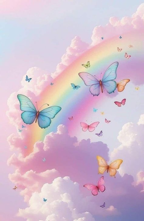 Pastel Rainbow Wallpaper, Pastel Rainbow Aesthetic, Christmas Wallpaper Free, Purple Aesthetic Background, Pink And Purple Wallpaper, Baby Backdrop, Business Branding Inspiration, Cute Mobile Wallpapers, Butterfly Wallpaper Backgrounds