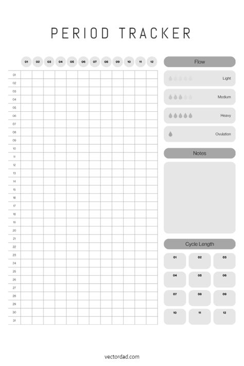 Period Tracker Template, Free Period Tracker, Period Tracker Printable, Track Your Cycle, Yearly Tracker, Cycle Tracker, Wellness Tracker, Habit Tracker Bullet Journal, Tracker Free