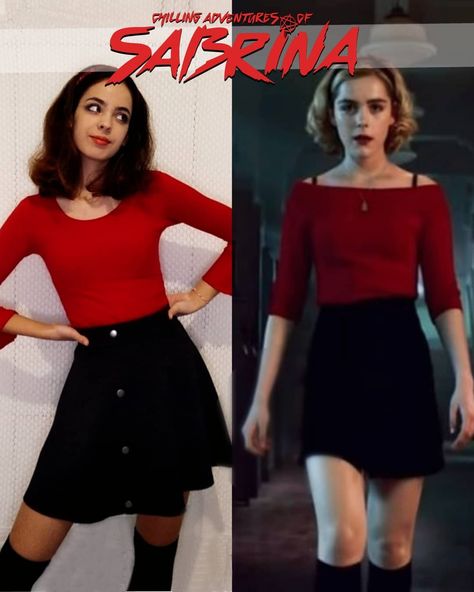 Dressing like Netflix TV show characters| ig: (@nicoledalipi) Halloween Costume Ideas Tv Shows, Serie Tv Outfit, Sabrina Netflix Outfits, Tv Show Outfits Ideas, Chilling Adventures Of Sabrina Costume, Netflix Characters Outfits, Tv Show Character Outfits, Easy A Outfits Movie, Movie Character Inspired Outfits