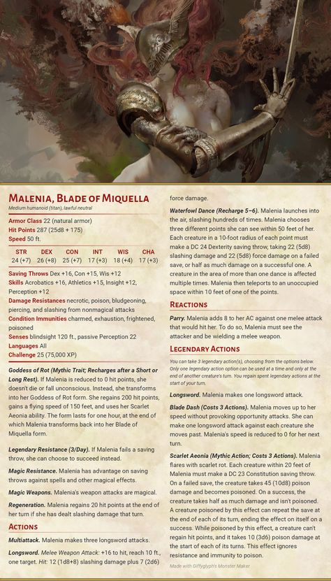 Dnd Bbeg Stat Block, Bbeg Ideas Dnd, Dnd Enemy Sheet, Elden Ring Dnd Homebrew, Dnd Evil Wizard, D D Homebrew Monsters, Dnd Enemy Stats, Dnd Boss Ideas, Dnd Playable Races