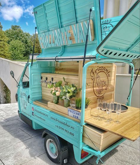 Mini Truck Mobile Bar, Piaggio Ape Bar, Piaggio Ape Mobile Bar, Wine Van, Bar Wagen, Coffee Booth, Prosecco Van, Boutique Patisserie, Cocktails Cart