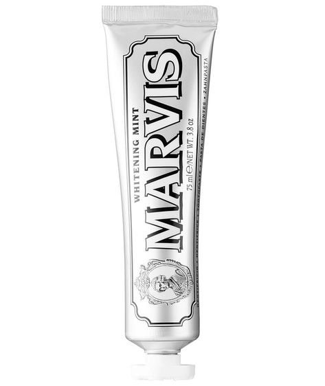 French Pharmacy - Marvis - Whitening Mint Toothpaste Best Whitening Toothpaste, Natural Teeth Whitening Remedies, Mint Toothpaste, Brighten Teeth, Teeth Whitening Homemade, Homemade Toothpaste, Teeth Whitening Remedies, Teeth Whitening Toothpaste, Emergency Dentist