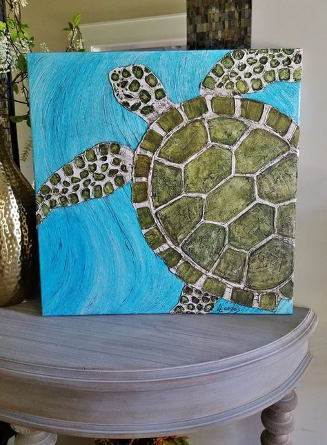 Turtle Shells Art, Turtle Pictures Art, Painting Ideas Turtle, Sea Turtle Painting Acrylic Easy, Painting Ideas On Canvas Turtle, Abstract Sea Turtle Painting, Turtle Ocean Painting, Turtle In The Ocean Painting, Swimming Sea