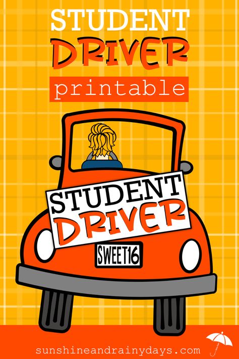 In our experience, the Student Driver Sign is a must! It's like a secret code on the road from one mom to the next. Put the Student Driver Sign in the back window and watch the patient factor rise! Seriously ... or at least, hopefully! We all remember the first days behind the wheel, right? Student Driver | Student Driver Sign | Teen Driver | #printable #SARD College Printables, Medical Binder Printables, Drivers Permit, Medical Binder, Graduation Printables, Student Driver, Mother's Day Printables, Teen Stuff, Teen Driver