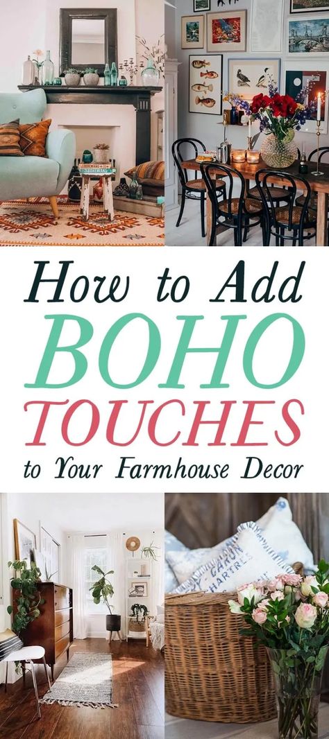 You told me that you would like this post added on to so that is just what I did! Hope you enjoy some of the new and fresh ideas! I am really enjoying the trend of adding Boho Touches to Farmhouse Home Decor. The Farmhouse Style is so welcoming of other decor styles it’s amazing! Let’s explore a few of the ways you can introduce the relaxed… whimsical feel of Boho with Farmhouse look. #bohofarmhouse #farmhousedecor #boho Boho Farmhouse Living Room, Modern Boho Farmhouse, Boho Modern Farmhouse, Diy Farmhouse Ideas, Boho Farmhouse Decor, Eclectic Farmhouse, Farmhouse Style Decor, Boho Living Room Decor, Simple Accessories