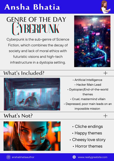 Cyberpunk, post-apocalyptic, heroes, genres, aesthetics How To Write Cyberpunk, Cyberpunk Jobs, Cyberpunk Story Ideas, Cyberpunk Books, Cyberpunk Genre, Vtuber Ideas, Story Generator, Punk Genres, Paperback Writer