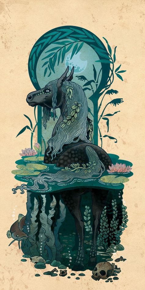 Celtic Folklore, Fantasy Horses, Celtic Mythology, Fantasy Magic, Mermaids And Mermen, Celtic Art, Manx, Mythological Creatures, Art Et Illustration