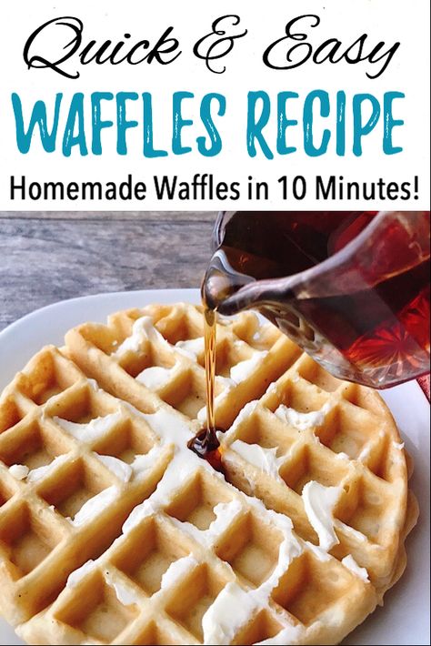 Quick Waffle Recipe, Easy Waffle Recipe, Waffle Iron Recipes, Waffle Maker Recipes, Waffles Easy, Waffles Recipe, Homemade Waffles, Waffle Recipe, Breakfast Waffles