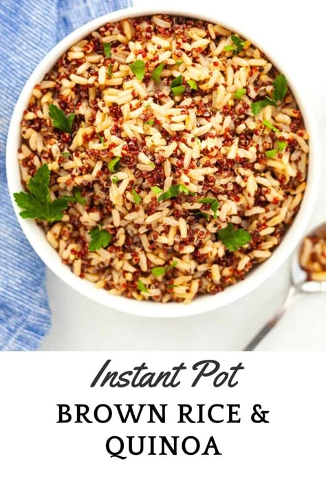 Quinoa Brown Rice Recipes, Rice And Quinoa Bowls, Brown Rice Quinoa Recipe, Rice And Quinoa Recipes, Quinoa And Brown Rice Recipes, Instant Pot Rice And Beans, Brown Rice And Quinoa Recipe, Brown Rice Instant Pot, Cardiac Recipes