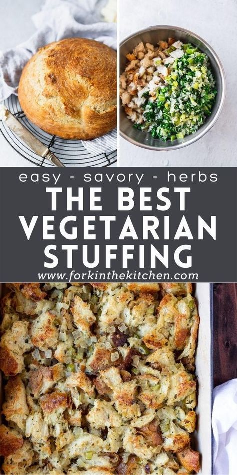 Vegetarian Bread Stuffing, Stuffing Vegetarian Thanksgiving, Easy Vegan Stuffing, Meatless Stuffing Recipes, Vegetarian Stuffing Casserole, Thanksgiving Dishes Vegetarian, Meatless Stuffing Thanksgiving, Vegetarian Dressing Thanksgiving, Stuffing Recipes Vegetarian