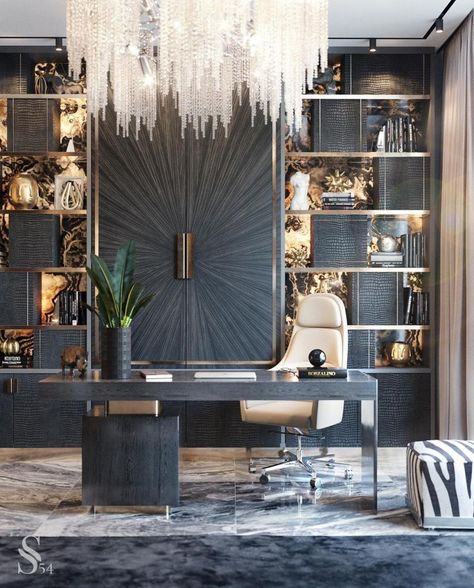 KOKET on Instagram: “Exquisite design office by @studia_54.  #craftsmanship #luxuryhome #uniquedesign #interior123 #worldofinteriors #interiorsinpiration…” Coaching Office, Gray Chandelier, Sketches Of, Mesa Home Office, Office Interior Design Modern, Modern Office Interiors, Modern Office Design, Luxury Office, Success Goals