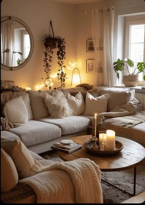 Cute And Cozy Living Room Ideas, House Inspo Interior Design Living Rooms Cozy, Simple Apartment Interior, Upstairs Sitting Room Ideas, House Decor Living Room Cozy, Tiny Cosy Living Room, Home Inspo Cozy Living Room, Cute Wall Decor Living Room, Modern Living Room Decor Cozy