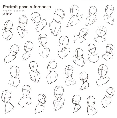 Drawing Heads Practice, Drawing Poses Shoulders Up, Headposes Drawing, Head Inspo Drawing, Pose Reference Drawing Front View, Drawing Reference Poses Shoulder Up, Female Head Pose Reference, Head Tilted Back Reference Drawing, Portrait Angles Drawing