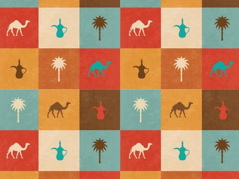 Middle Eastern Typography, Saudi Arabia Pattern, Saudi Pattern Design, Saudi Arabia Culture Art, Saudi Pattern, Saudi Arabia Design, Saudi Design, Uae Design, Camels Art