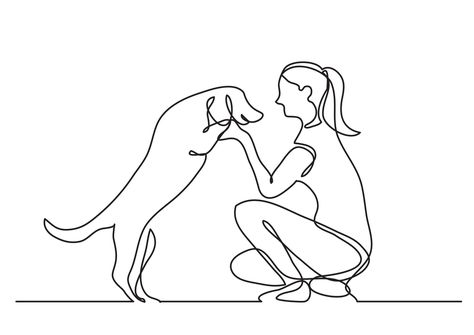 Lover Drawing, Drawing Happy, Line Art Minimalist, Pet Drawing, Dog Line Art, Dog Line, Single Line Drawing, Continuous Line Drawing, Line Art Design