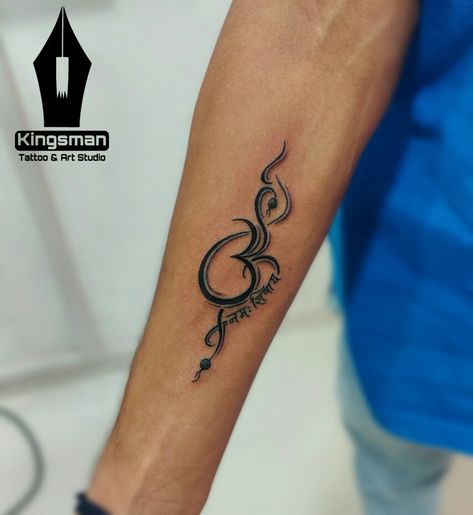 Si Vis Amari Ama Tattoo, Om Namah Shivay Tattoo, Om Namah Shivaya Tattoo, Om Wrist Tattoo, Indian Tattoo Design, Kali Tattoo, Armband Tattoos For Men, Trishul Tattoo Designs, Trishul Tattoo