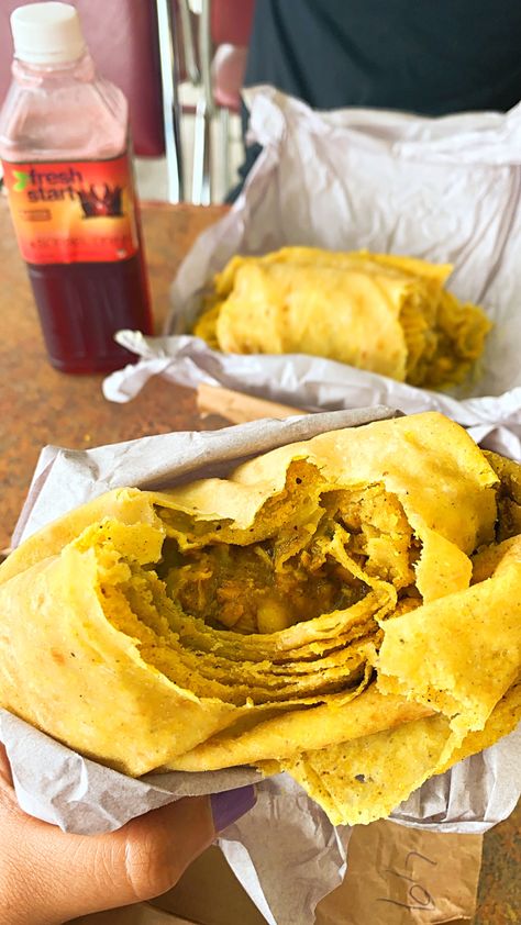 Curry Chicken Roti, Chicken Roti, Barbados Food, Instagram Time, St James, A Chicken, Curry Chicken, Barbados, Travel Food