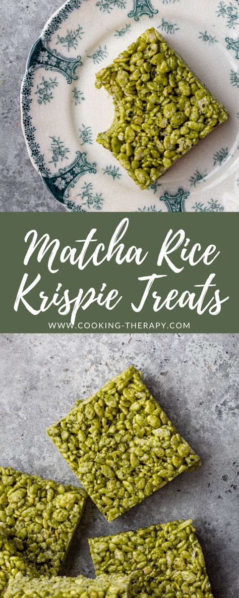 Lavender Rice Krispie Treats, Matcha Rice Krispie Treats, Healthy Rice Krispies, Black Sesame Rice Krispie Treats, Savory Rice Krispie Treats, Rice Crispy Treats Ideas, Rice Krispie Recipe, Green Rice Krispie Treats, Green Tea Recipes Desserts