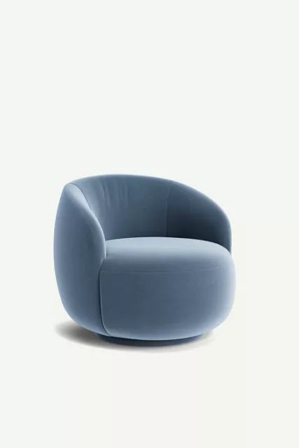 Cosette Swivel Chair | Anthropologie Hanging Furniture, Flex Room, Swivel Chairs, Belgian Linen, Hanging Mirror, Dream House Decor, Foam Cushions, Swivel Chair, Blue Velvet