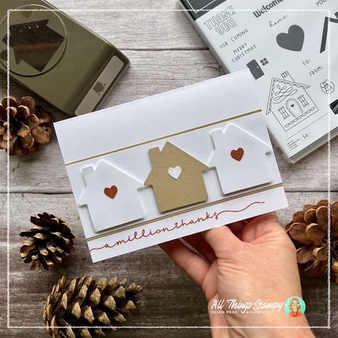 Three card ideas for Humble Home bundle from Stampin’ Up!® Stampin Up Humble Home Christmas Cards, Su New Home Cards, Stampin Up Festive Words, Su Humble Home Cards, Stampin Up Humble Home Bundle, Stampin Up Humble Home Cards, Stampin Up Humble Home, Humble Home Stampin Up Cards, Stampin Up Christmas Cards 2024