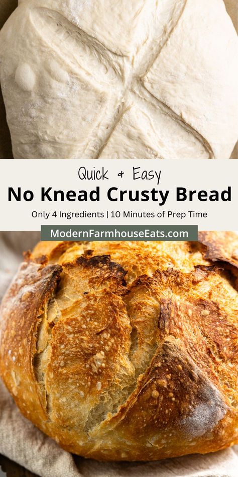 Easy No-Knead Crusty Bread Easy Bread With Instant Yeast, Homemade Bread Instant Yeast, Quick Rise Sourdough Bread, Homemade Bread With Instant Yeast, Easy Instant Yeast Bread Recipes, Sourdough Bread With Instant Yeast, Quick Yeast Bread Recipes, No Rise Bread Recipe, Rapid Rise Yeast Bread Recipes