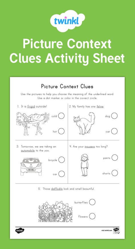 Context Clues Anchor Chart 2nd Grade, Context Clues Activity, Context Clues Anchor Chart, Context Clues Activities, Context Clues Worksheets, Shades Of Meaning, Picture Clues, Context Clues, English Language Teaching