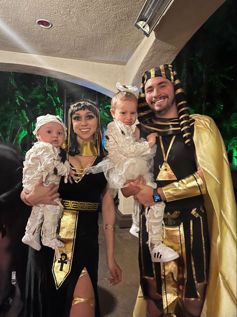 King And Queen Fancy Dress, Family Egyptian Halloween Costumes, Mummy And Cleopatra Couple Costume, Egyptian Family Costumes, Mummy Family Costumes, Cleopatra And Mummy Costume, Egyptian Couple Costume, Egyptian Mummy Costume, Mummy Costumes