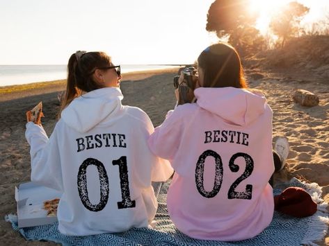 BFF Matching Best Friend Birthday Hoodies Women's Best Friend Bestie Sweatshirt Funny Coquette