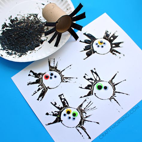 Two Toilet Paper Roll Spider Crafts for Kids - Crafty Morning Bug And Insect Theme Preschool Crafts, Spider Anchor Chart Preschool, Cricket Art Preschool, Spider And Bat Crafts Preschool, The Very Busy Spider Activities Preschool, Preschool Spiders Theme, Itsy Bitsy Spider Activities Preschool, Prek Letter Crafts, Bats And Spiders Preschool Crafts