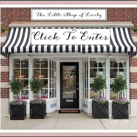 Striped Awning, Café Design, Beautiful Front Doors, Black Planters, Storefront Design, 카페 인테리어 디자인, Salon Interior Design, Shop Fronts, Coffee Shop Design