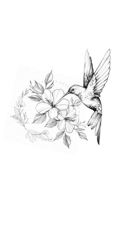 Necromancer Tattoo, Back Shoulder Tattoos For Women, Hummingbird Tattoo Black, Tattoos Simplistic, Hummingbird Flower Tattoos, Hummingbird Drawing, Tattoo Pics, Hibiscus Tattoo, Remembrance Tattoos