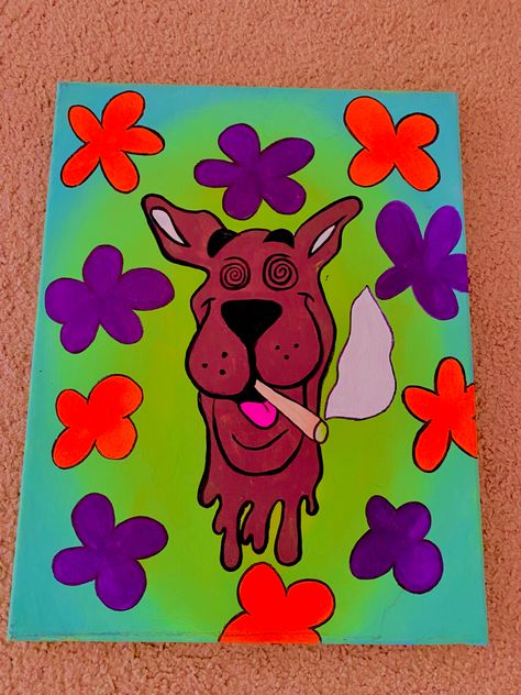 canvas painting | art | neon paint | cartoon art | Easy Painting Ideas On Canvas Neon, Canvas Painting Ideas High, Lost Painting Ideas, Goofy Painting Ideas, Trippy Paintings Simple, Cute Trippy Painting Ideas, Cool Easy Paintings On Canvas Trippy, Painting Inspo Trippy, Painting Ideas Neon