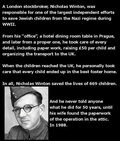 Nicholas Winton, What A Wonderful World, Human Kindness, Historical Quotes, Faith In Humanity Restored, Humanity Restored, Acts Of Kindness, Interesting History, Faith In Humanity