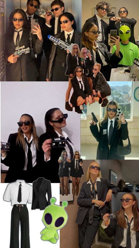 Men In Black Costume Ideas, Police Halloween Costumes, Black Halloween Costumes, Cute Group Halloween Costumes, Classy Halloween Costumes, Trio Halloween Costumes, Halloween Coustumes, Halloween Party Outfits, Cute Couple Halloween Costumes