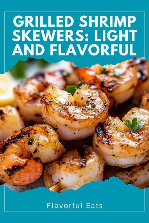 🌶️ Light & Tasty – Try these delicious grilled shrimp skewers for a quick, healthy meal that’s bursting with flavor! Perfect for any occasion. 🍋 #GrilledShrimp #HealthyEating #TastyTreats #QuickMeals Shrimp Skewer Appetizer, Marinade For Grilled Shrimp, Shrimp On The Grill Skewers, Shrimp Skewers In Oven, Shrimp Skewers Grill, Shrimp On Skewers, Bbq Shrimp Skewers, Grilled Shrimp Recipe, Shrimp Kabobs