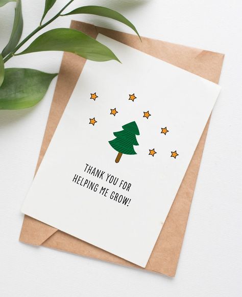 School Christmas Cards, Tree Sapling, Christmas Card For Teacher, Greeting Cards For Teachers, New Year Card Design, Card For Teacher, Student Card, Teachers Day Card, Buy Christmas Tree