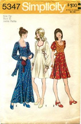 Vintage Poses, Etsy Patterns, 70s Mode, Princess Seam Dress, Peasant Style Dress, 1970s Sewing Patterns, Making Patterns, Patron Vintage, Historic Fashion