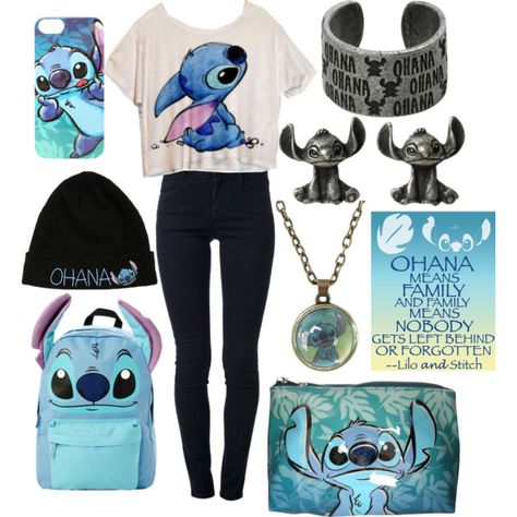 "Stitch <3" by gurlfashionstar on Polyvore Cute Stitch Outfits, Stitch Outfits, Lilo And Stitch Toys, Stitch Things, Lilo And Stitch Merchandise, Buty Marki Nike, Disney Bedding, Stitch Backpack, Lilo And Stitch Quotes