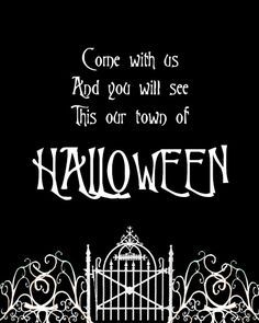 Free Halloween Town Printable - If you love The Nightmare Before Christmas, you will love displaying this Halloween Town printable in your home for Halloween! "This is Halloween, this is Halloween..." 30 Days Of Halloween, Cupcake Diaries, Nightmare Before Christmas Decorations, Halloween Party Printables, Nightmare Before Christmas Halloween, Hallowen Costume, Halloween Day, Halloween Quotes, Halloween Images