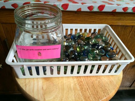 Whole Class Reward System: Marbles in a Jar Marbles In A Jar, Whole Class Reward System, Class Reward System, Whole Class Rewards, Classroom Reward System, Class Incentives, Reward System For Kids, Classroom Management Plan, First Week Of School Ideas