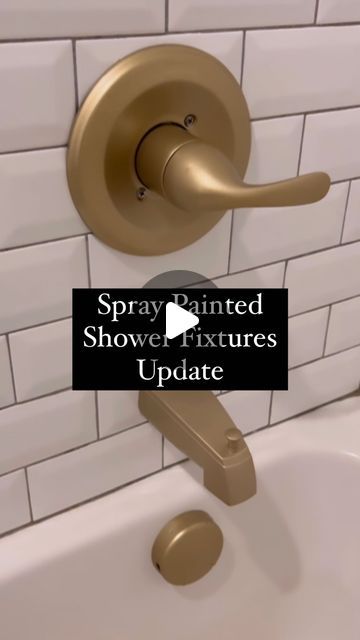 Spray Paint Shower Fixtures Gold, Brushed Gold Spray Paint, Rub N Buff Bathroom Fixtures, Paint Bathroom Hardware, Brass Spray Paint For Metal, Painting Bathroom Faucet, Spray Paint Bathroom Fixtures, Spray Paint Shower Fixtures, Gold Spray Paint Diy