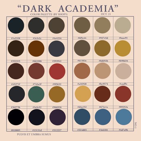 SHOP 5 — Got a request for a dark academia color palette ... Academia Color Palette, Dark Academia Color Palette, Hogwarts Fashion, Dark Academia Color, Kunst Inspo, Estilo Dark, Dark Acadamia, Dark Academy, Palette Design