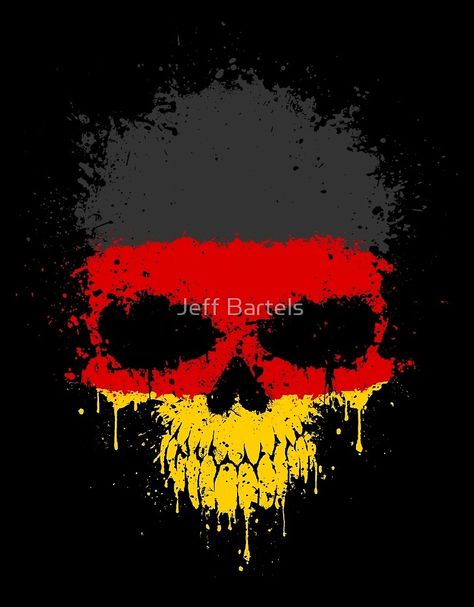 German Flag Splatter Skull German Flag, Vikings, Flag, Collage, Pins, Quick Saves, Art