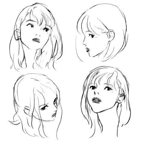 CLASS101+ | Draw the faces of female figures seen from various angles in “MISS JISU” in an easy and attractive way Miss Jisu, Surprise Face, Face Angles, Female Face Drawing, Anime I, Female Eyes, Face Sketch, Drawing Book, Body Anatomy